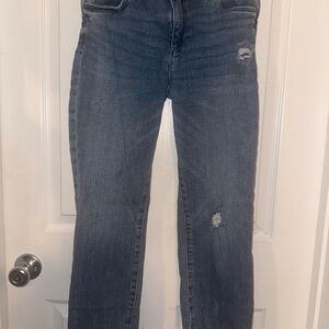 Kut from the Kloth Women's Straight Leg Jeans - Distressed Blue